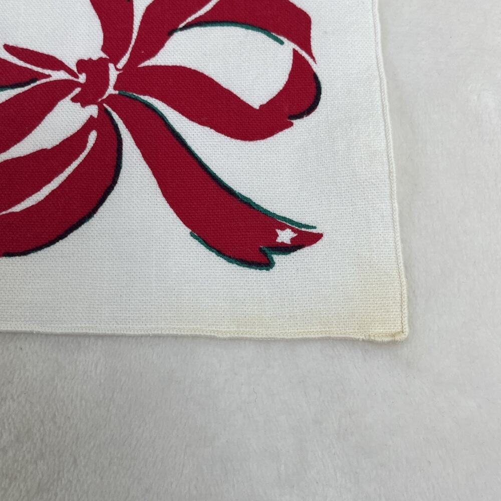 8 Vintage Christmas Napkins Big Bow Christmas Tree Green & Red Benefits Charity - Picture 4 of 8